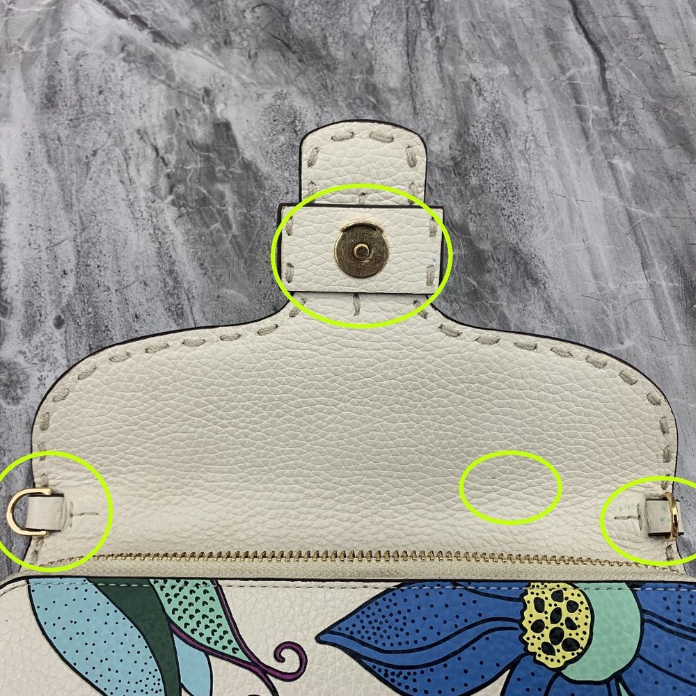 Tory Burch McGraw Floral Flap Wallet Fold Over Leather Crossbody Bag - Picture 8 of 11